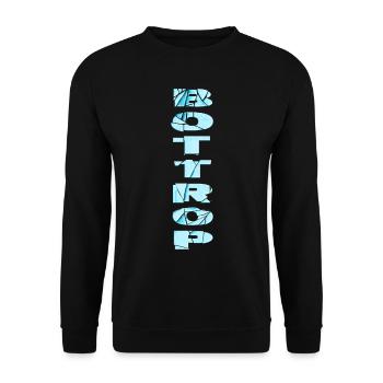 Bottrop Deutschland Stadt Schrift Skyline Heimat - Unisex Pullover - Schwarz - Vorne - Alina (178cm) & Michal (187cm)