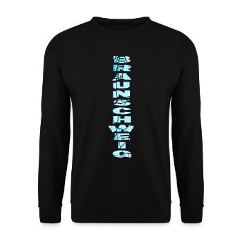 Braunschweig Deutschland Stadt Schrift Skyline - Unisex Pullover - Schwarz - Vorne - Alina (178cm) & Michal (187cm)