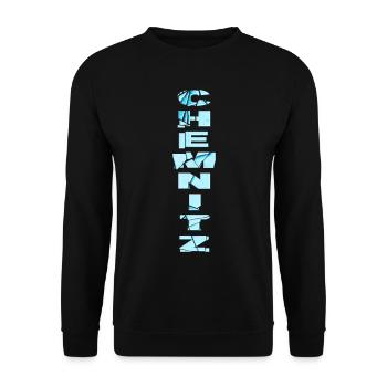 Chemnitz Germany City Font Skyline Home - Unisex Sweatshirt - black - Front - Alina (178cm) & Michal (187cm)