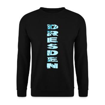 Dresden Germany City Font Skyline Home - Unisex Sweatshirt - black - Front - Alina (178cm) & Michal (187cm)