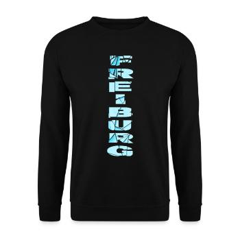 Freiburg Germany City Font Skyline Home - Unisex Sweatshirt - black - Front - Alina (178cm) & Michal (187cm)
