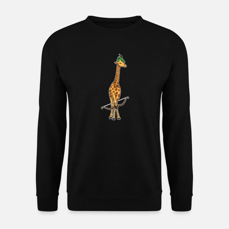 Giraffe Bogenschütze Bogen - Unisex Pullover - Schwarz