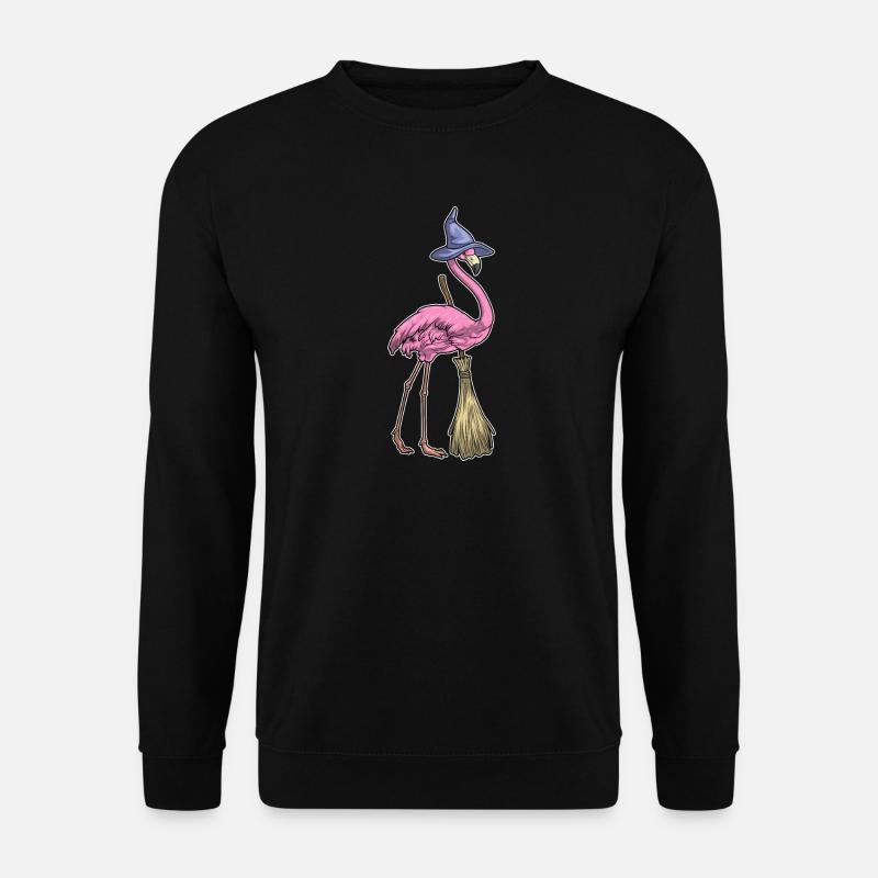 Flamingo Halloween Hexe - Unisex Pullover - Schwarz