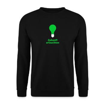 Zukunft erleuchten - Unisex Pullover - Schwarz - Vorne - Alina (178cm) & Michal (187cm)