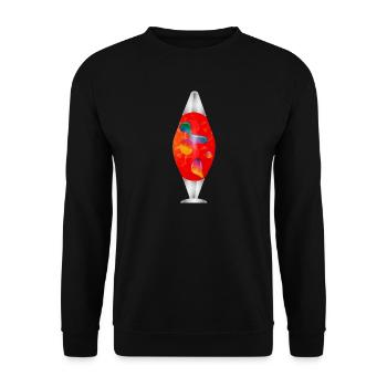 Bunte Lavalampe Illustration – Retro-Stimmung pur - Unisex Pullover - Schwarz - Vorne - Alina (178cm) & Michal (187cm)