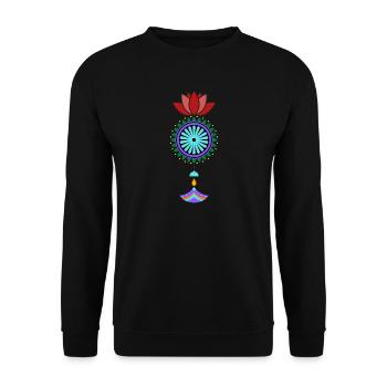 Blooming Mandala Hanger - Unisex Sweatshirt - black - Front - Alina (178cm) & Michal (187cm)