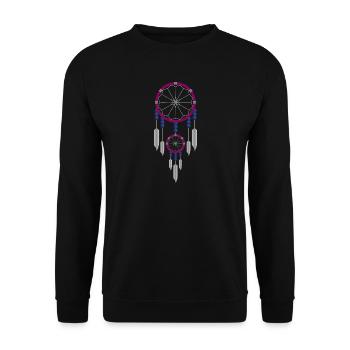 Purple and blue dreamcatcher - Unisex Sweatshirt - black - Front - Alina (178cm) & Michal (187cm)