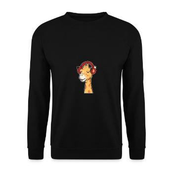 Girafe Musique Listening Music Lovers Cadeau - Sweat-shirt Unisexe - noir - Devant - Alina (178cm) & Michal (187cm)
