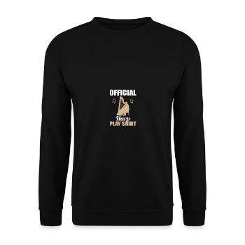 Offizielles Harfen Spielshirt Musik - Unisex Pullover - Schwarz - Vorne - Alina (178cm) & Michal (187cm)