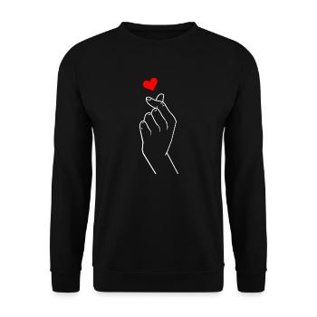 K-Pop Fingerheart - Unisex Sweatshirt - black - Front - Alina (178cm) & Michal (187cm)