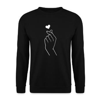 K-Pop Fingerheart Musik Kultur Musikband - Unisex Pullover - Schwarz - Vorne - Alina (178cm) & Michal (187cm)