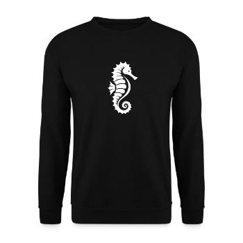 Cute little tattoo seahorse - Unisex Sweatshirt - black - Front - Alina (178cm) & Michal (187cm)