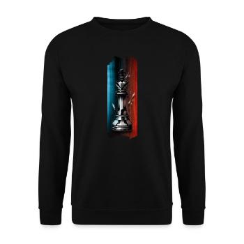Regal Strategist: King Chess Piece - Unisex Sweatshirt - black - Front - Alina (178cm) & Michal (187cm)