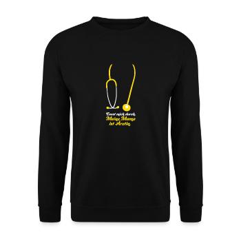 Let me through My mom is a doctor stethoscope - Unisex Sweatshirt - black - Front - Alina (178cm) & Michal (187cm)