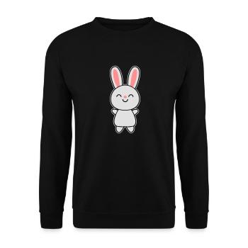 Cute Rabbit / Bunny - Unisex Sweatshirt - black - Front - Alina (178cm) & Michal (187cm)