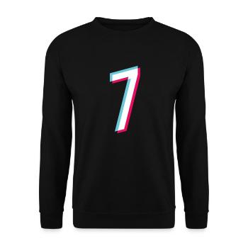 7 - NUMBER 7 - Number 7 Jersey number Tik Tok Style - Unisex Sweatshirt - black - Front - Alina (178cm) & Michal (187cm)