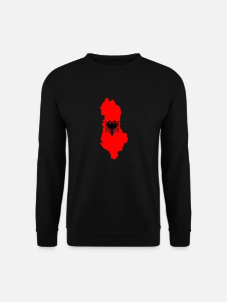 Kort over Albanien - Unisex sweater - sort