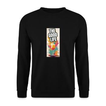 The good life Happy Hour Cocktail - Unisex Sweatshirt - black - Front - Alina (178cm) & Michal (187cm)