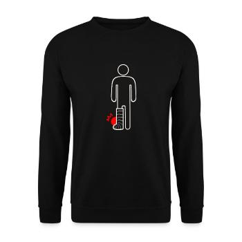 Gebrochenes Bein - Unisex Pullover - Schwarz - Vorne - Alina (178cm) & Michal (187cm)