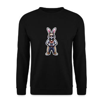 Cool Gamer Bunny With Sunglasses - Unisex Sweatshirt - black - Front - Alina (178cm) & Michal (187cm)