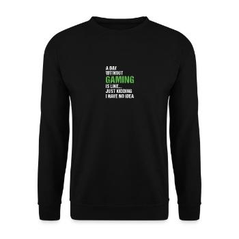 Gamer Une journée sans jeu - Sweat-shirt Unisexe - noir - Devant - Alina (178cm) & Michal (187cm)