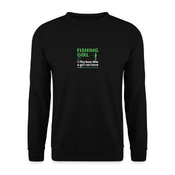 Fisher Girl Definition Fishing - Unisex Pullover - Schwarz - Vorne - Alina (178cm) & Michal (187cm)