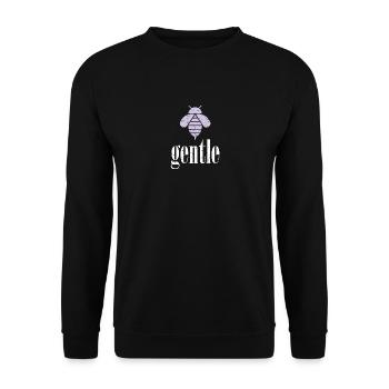Lila Pastell Bee Gentle Biene Be Gentle - Unisex Pullover - Schwarz - Vorne - Alina (178cm) & Michal (187cm)