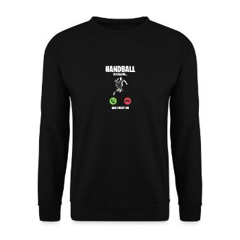 Handball calls I have to go - Unisex Sweatshirt - black - Front - Alina (178cm) & Michal (187cm)