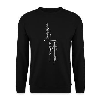 Faith Arrow Tattoo Design Witchcraft Arrow Cross - Unisex Sweatshirt - black - Front - Alina (178cm) & Michal (187cm)