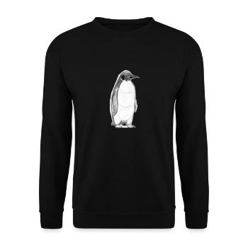 Penguin Illustration - Unisex Sweatshirt - black - Front - Alina (178cm) & Michal (187cm)