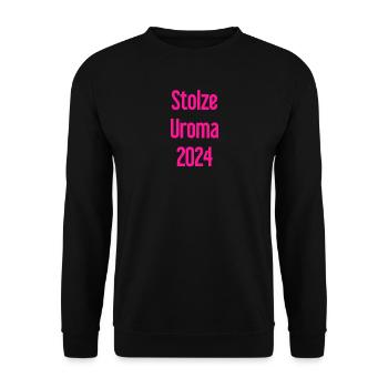 Fière arrière-grand-mère 2024 - Sweat-shirt Unisexe - noir - Devant - Alina (178cm) & Michal (187cm)
