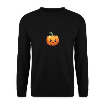 Pumpy the friendly pumpkin - Unisex Pullover - Schwarz - Vorne - Alina (178cm) & Michal (187cm)