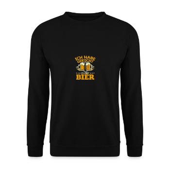 Ich habe gekocht es gibt Bier - Unisex Pullover - Schwarz - Vorne - Alina (178cm) & Michal (187cm)