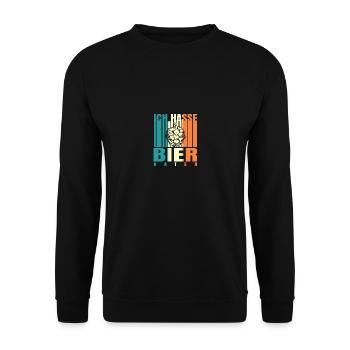Ich hasse Bier Hater - Unisex Pullover - Schwarz - Vorne - Alina (178cm) & Michal (187cm)