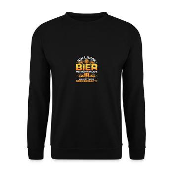 Ich lasse Bier verschwinden - Unisex Pullover - Schwarz - Vorne - Alina (178cm) & Michal (187cm)