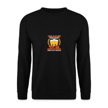 Jedes Glas Bier verkürzt dein Leben neun Minuten - Unisex Pullover - Schwarz - Vorne - Alina (178cm) & Michal (187cm)