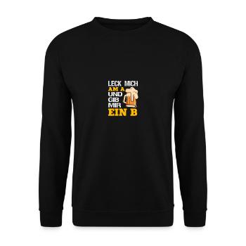 Leck mich am A und gib mir ein B - Unisex Pullover - Schwarz - Vorne - Alina (178cm) & Michal (187cm)