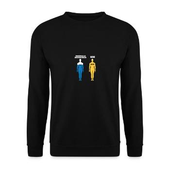 Normale Menschen Ich Bier - Unisex Pullover - Schwarz - Vorne - Alina (178cm) & Michal (187cm)