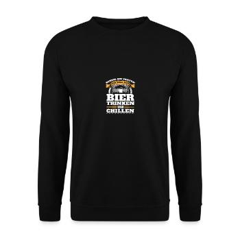 Scheiß auf partys Ich will nur Bier trinken - Unisex Pullover - Schwarz - Vorne - Alina (178cm) & Michal (187cm)