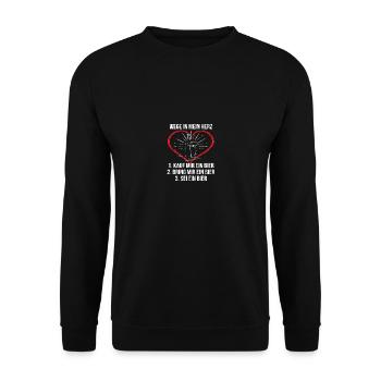 Wege in mein Herz Bier - Unisex Pullover - Schwarz - Vorne - Alina (178cm) & Michal (187cm)