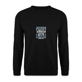 Allrad macht mich glücklich - Unisex Pullover - Schwarz - Vorne - Alina (178cm) & Michal (187cm)
