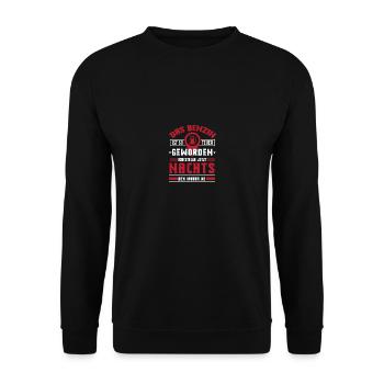 Das Benzin ist so teuer geworden - Unisex Pullover - Schwarz - Vorne - Alina (178cm) & Michal (187cm)