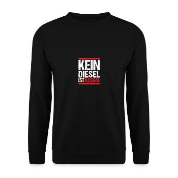 Kein Diesel ist illegal - Unisex Pullover - Schwarz - Vorne - Alina (178cm) & Michal (187cm)