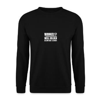 Wankel weil kolben scheiße sind! - Unisex Pullover - Schwarz - Vorne - Alina (178cm) & Michal (187cm)