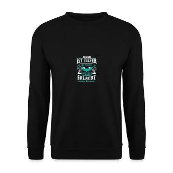 Mein Auto ist tiefer als die Polizei erlaubt - Unisex Pullover - Schwarz - Vorne - Alina (178cm) & Michal (187cm)