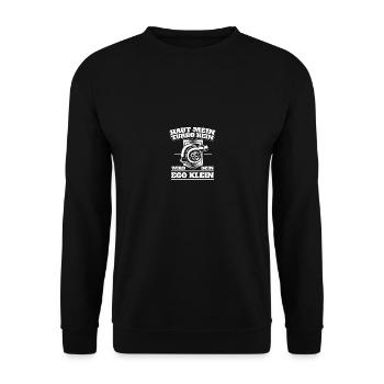 Haut mein Turbo rein wird dein Ego klein - Unisex Pullover - Schwarz - Vorne - Alina (178cm) & Michal (187cm)