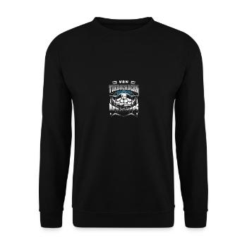Von Turboladern schrumpft der Bizeps - Unisex Pullover - Schwarz - Vorne - Alina (178cm) & Michal (187cm)
