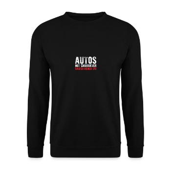 Autos mit Charakter saufen keinen e10 - Unisex Pullover - Schwarz - Vorne - Alina (178cm) & Michal (187cm)