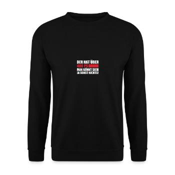 Der hat über 400 ps man gönnt sich ja sonst nichts - Unisex Pullover - Schwarz - Vorne - Alina (178cm) & Michal (187cm)