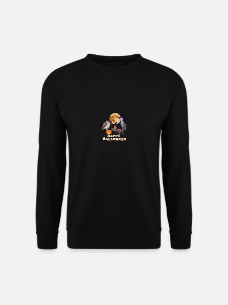 Robin Halloween Pumpkin Moon Bird Biologist - Unisex Sweatshirt - black